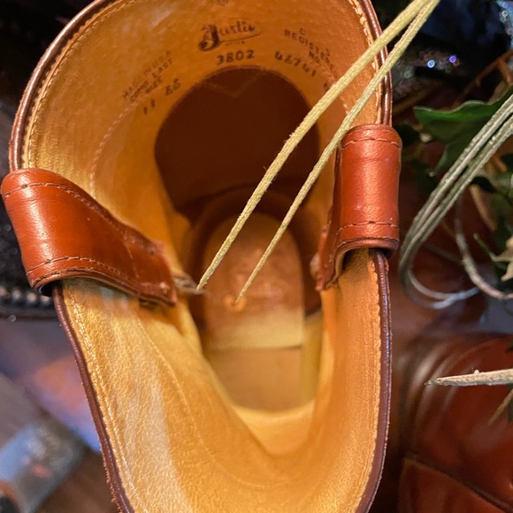 RARE FIND Men Vintage Leather cognac Roper Boots By Justin Size 11 Rodeo Western - Picture 2 of 12